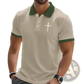 Embroidered Cross Contrast Trim Polo Shirt