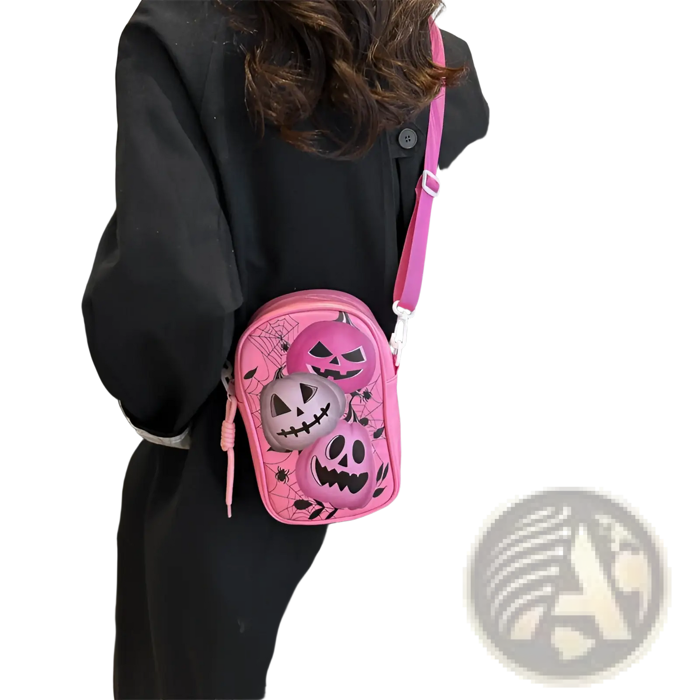 Embroidered Halloween Floral and Pumpkin Crossbody Bags