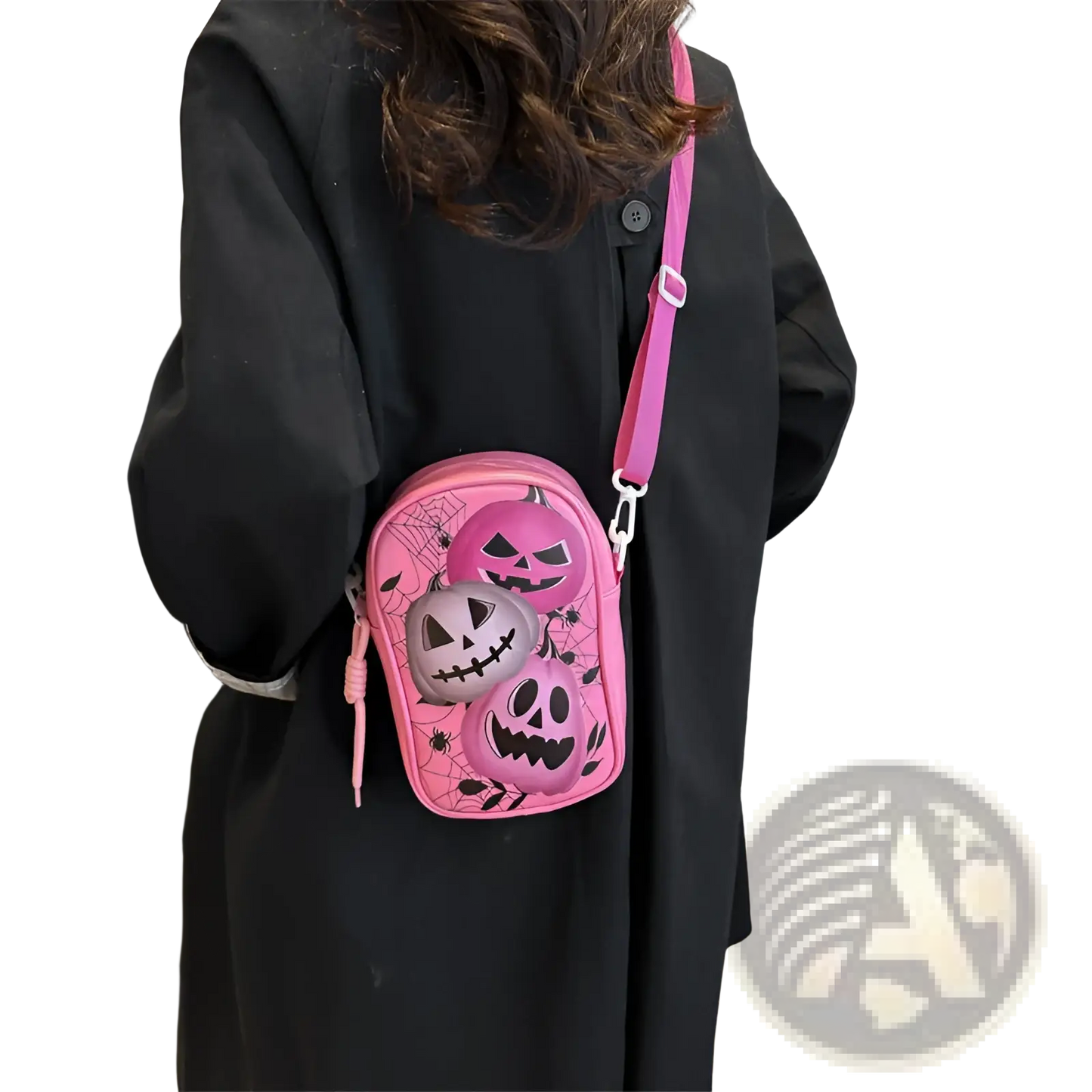 Embroidered Halloween Floral and Pumpkin Crossbody Bags