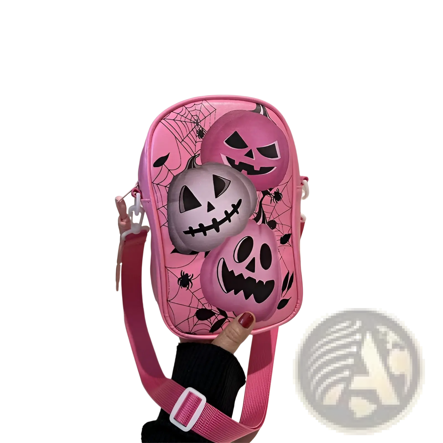 Embroidered Halloween Floral and Pumpkin Crossbody Bags