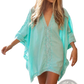 Embroidered Lace v Neck Beach Cover Up Dress