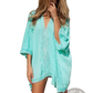 Embroidered Lace v Neck Beach Cover Up Dress