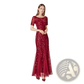 Embroidered Sequin Mermaid Evening Gown with Tulle Skirt