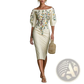 Embroidered off Shoulder Floral Puff Sleeve Dress