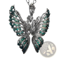 Emerald Angel Wing Butterfly Pendant Necklace