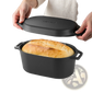 Enameled Cast Iron Dutch Oven 3.5 Qt Black Oval Pot