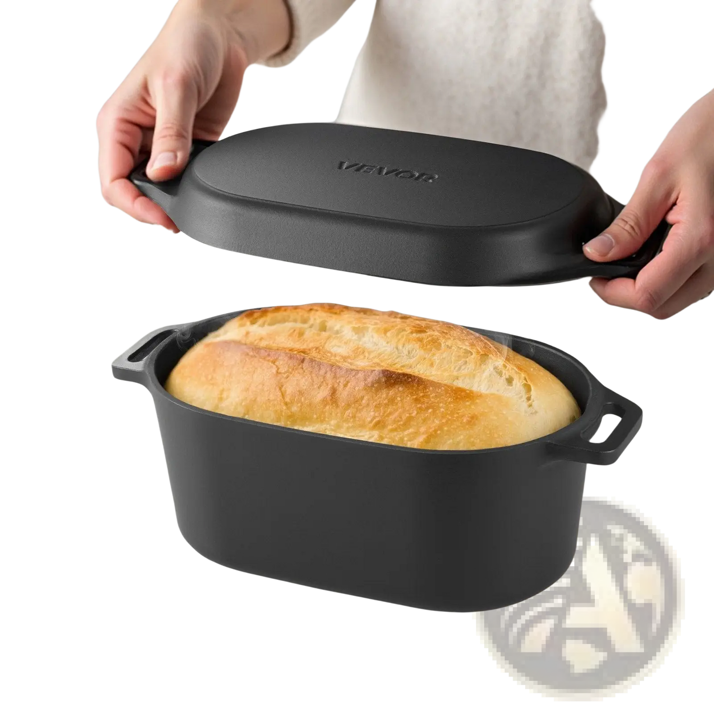 Enameled Cast Iron Dutch Oven 3.5 Qt Black Oval Pot