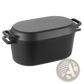 Enameled Cast Iron Dutch Oven 3.5 Qt Black Oval Pot