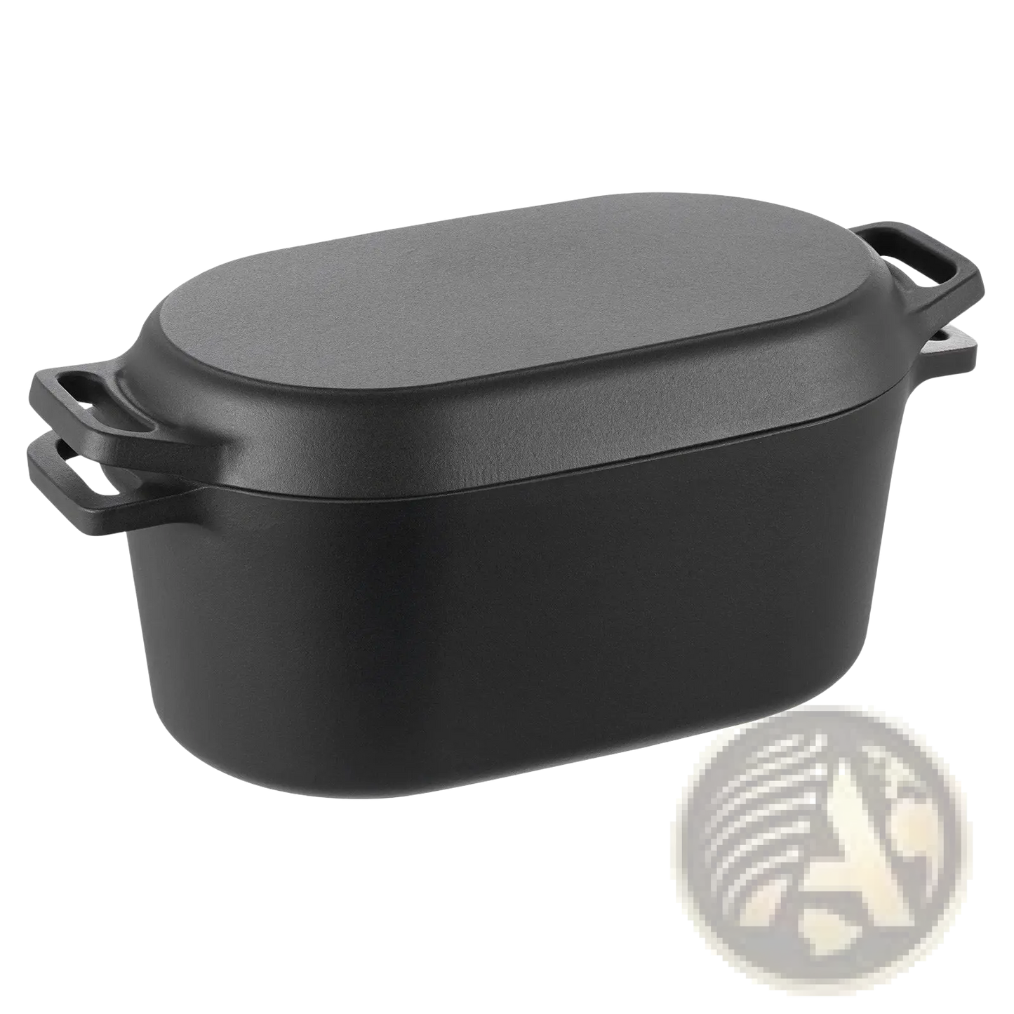 Enameled Cast Iron Dutch Oven 3.5 Qt Black Oval Pot