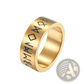 Engraved Runic Titanium Steel Band Ring for Men and Women