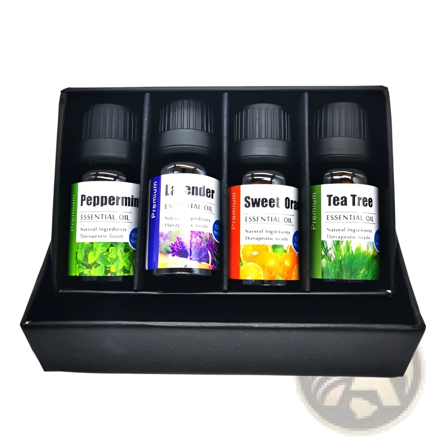 Essential Oil Set with Wooden Diffuser 4 Pack