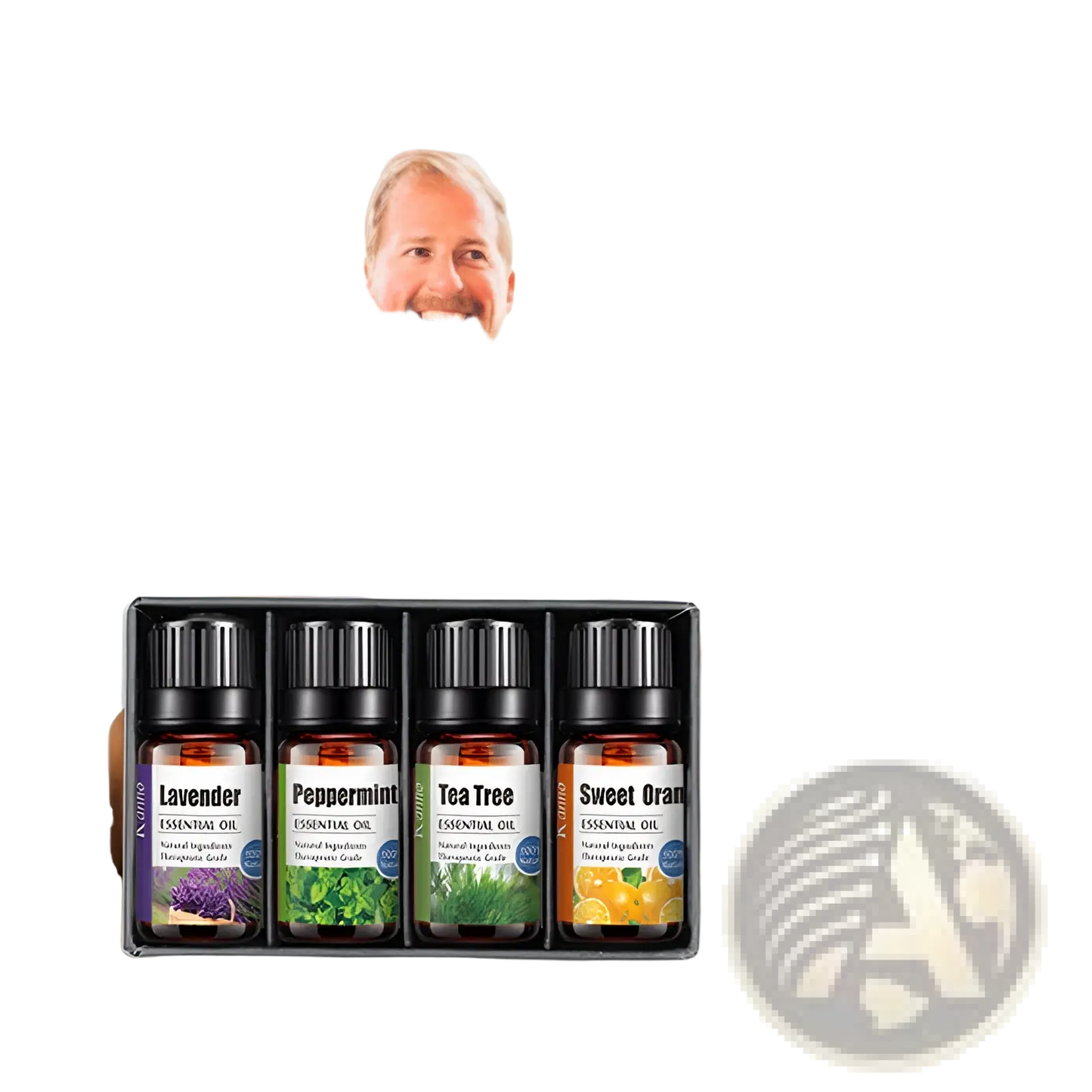Essential Oil Set with Wooden Diffuser 4 Pack