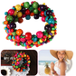 Exotic Multicolored Wooden Beaded Stretch Bracelet with Charms