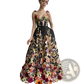 Exquisite 3d Floral Embroidered Sweetheart Tulle Prom Gown