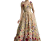 Exquisite 3d Floral Embroidered Sweetheart Tulle Prom Gown