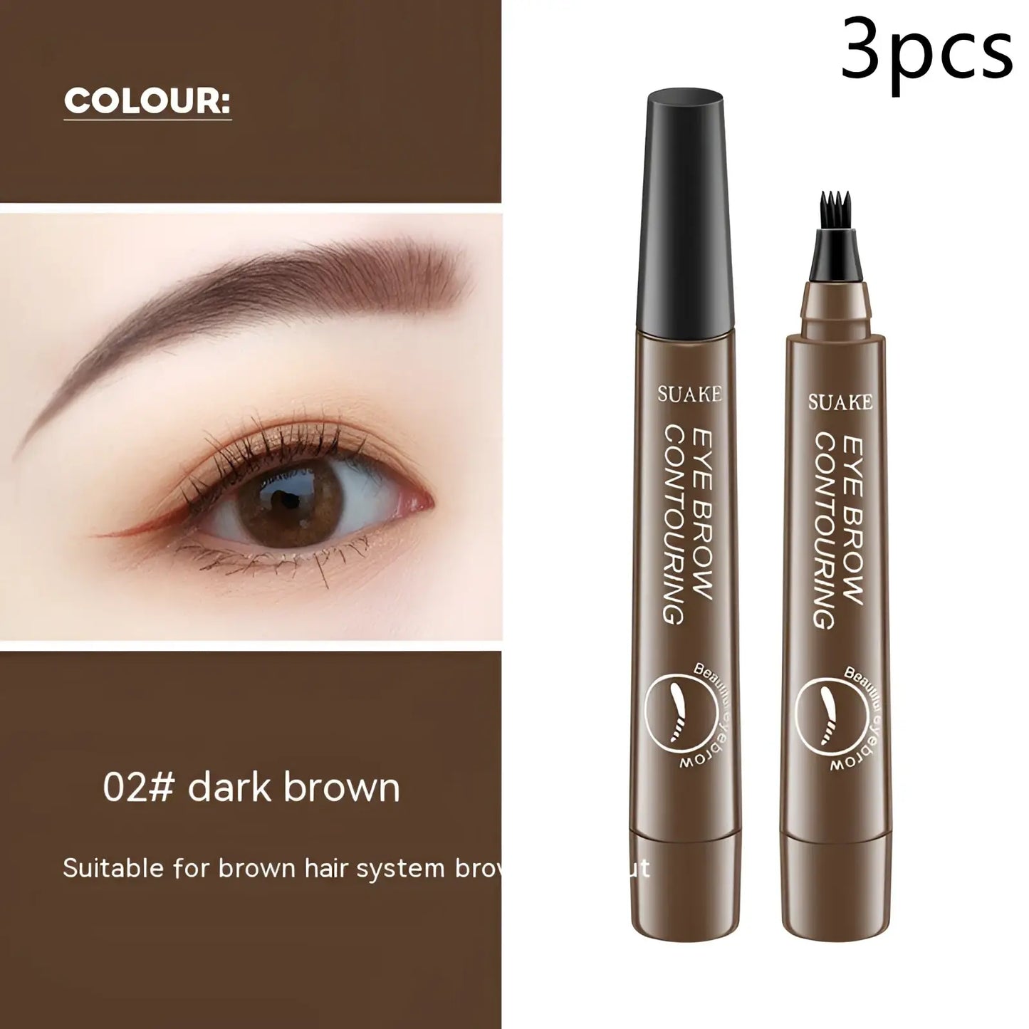 Eyebrow Pencil Waterproof Long Lasting 4 Claw Pen