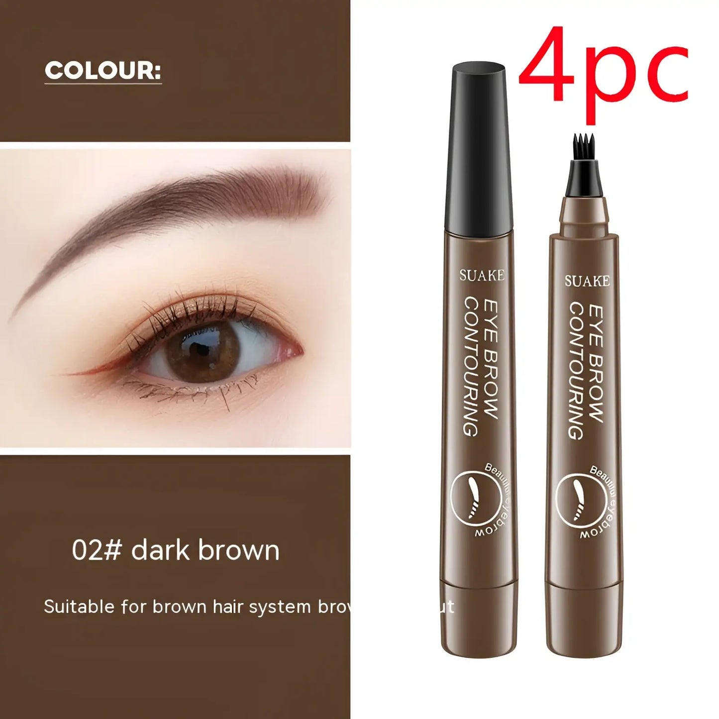 Eyebrow Pencil Waterproof Long Lasting 4 Claw Pen