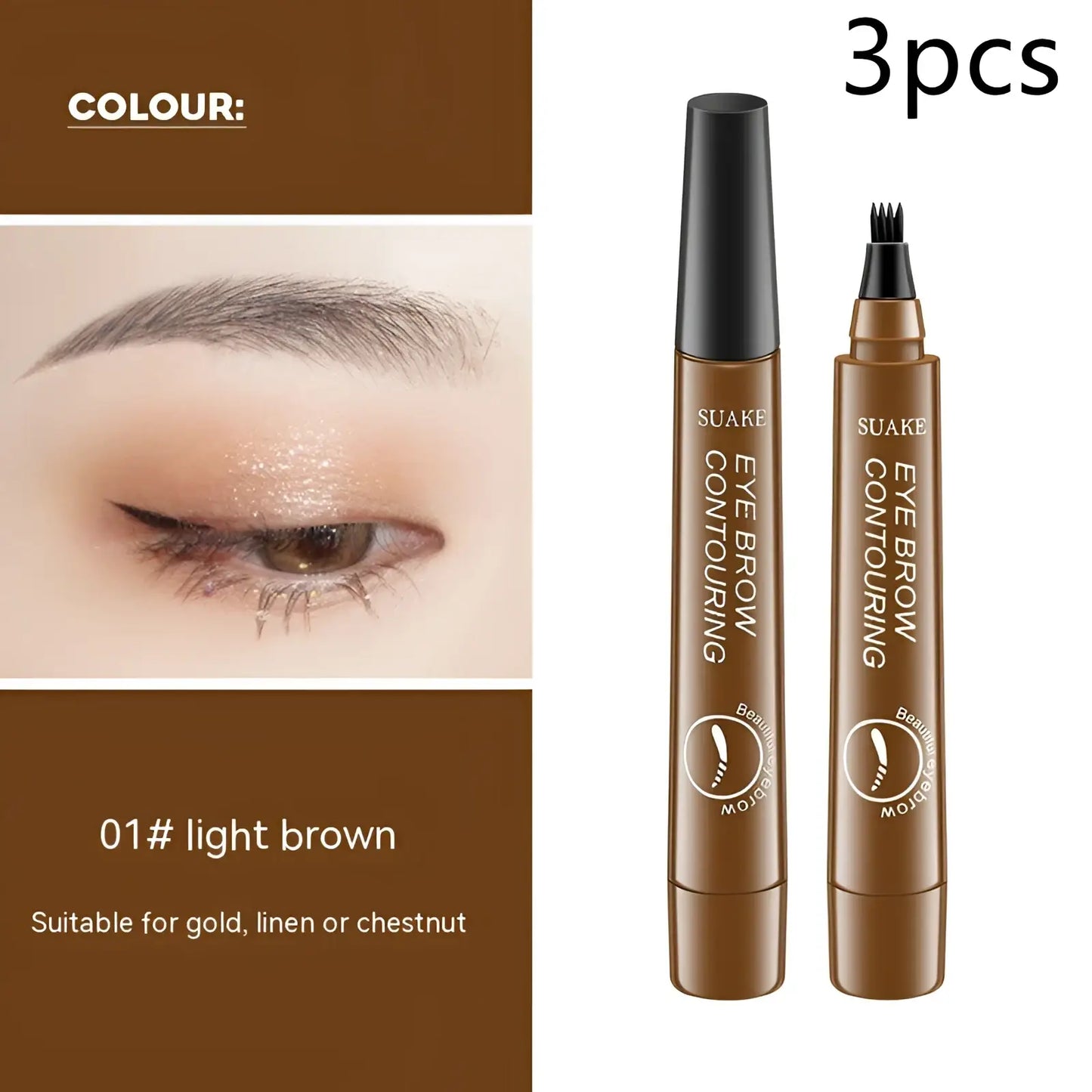 Eyebrow Pencil Waterproof Long Lasting 4 Claw Pen