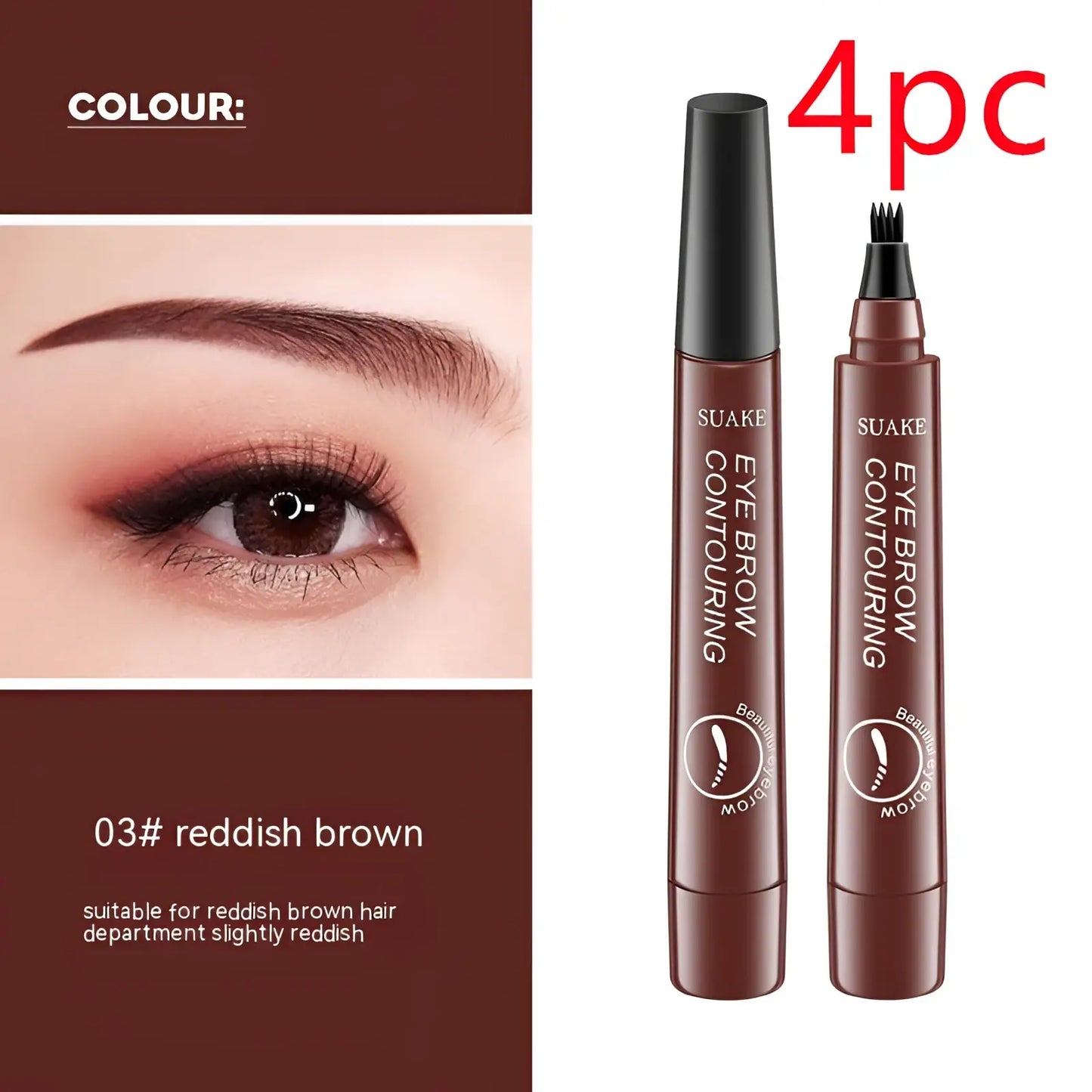Eyebrow Pencil Waterproof Long Lasting 4 Claw Pen