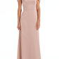 Dessy Collection Off the Shoulder A-Line Charmeuse Gown in Toasted Sugar , Size 14
