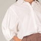 P.Cill - Poplin Balloon Sleeve Button Down Shirt