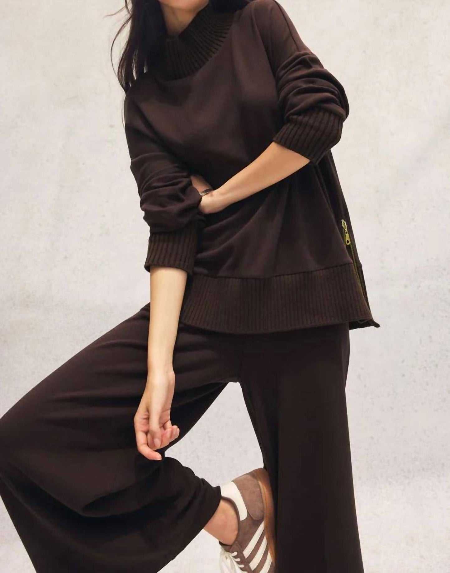 Z Supply - Sable Luxe Rib Mock Neck Sweatshirt