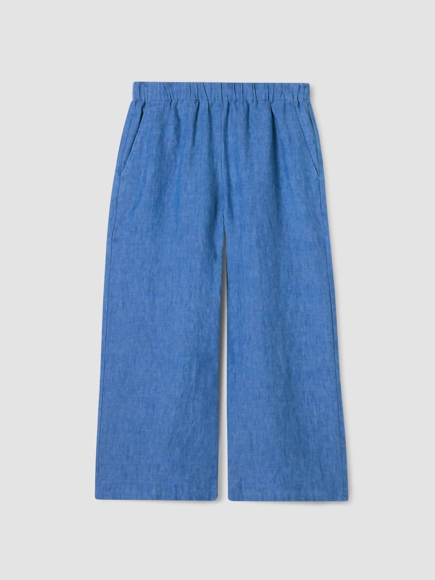 Eileen Fisher - वॉश्ड ऑर्गेनिक लिनन डेलेवे वाइड-लेग पैंट