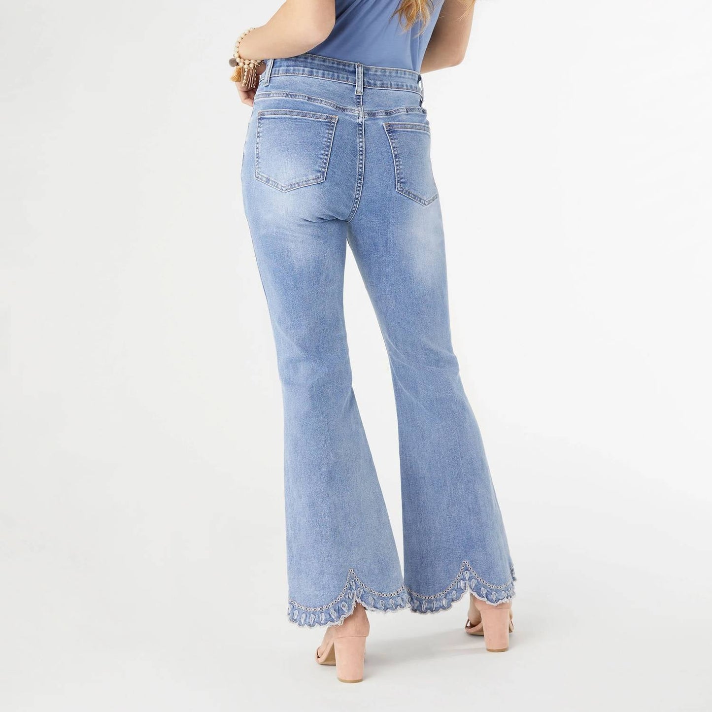Coco + Carmen - Ever Stretch Flare with Hand Bead Embroidered Scalloped Bottom