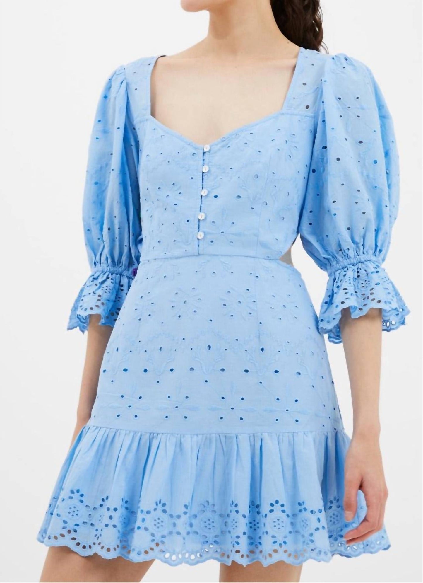 French Connection - Cilla Broderie Cut Out Mini Dress