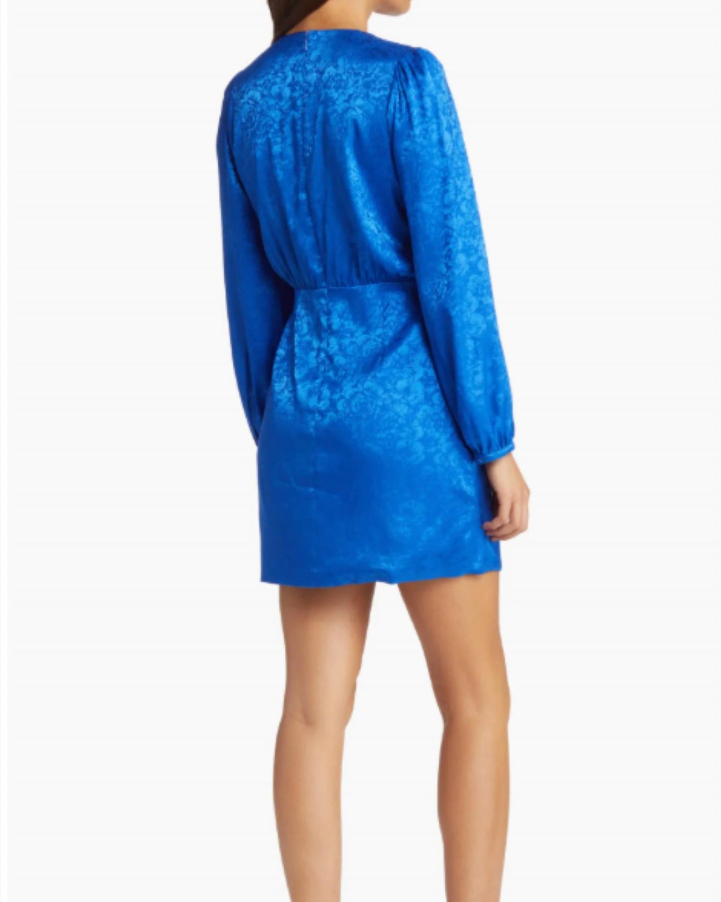 Adelyn Rae - Lindsey Floral Jacquard Faux Wrap Minidress