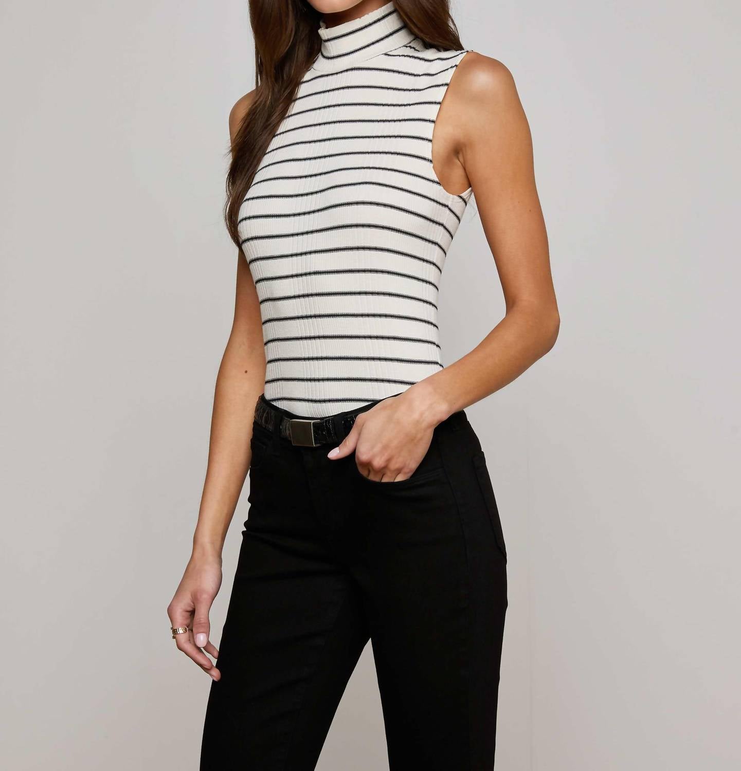 L'Agence - Rosie Mock Neck Top