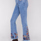 Charlie B - Colorfully Embroidered Flare Denim Pants