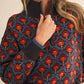 &Merci - Floral Mock Neck Half Zip Pullover