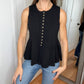 Anniewear - Bianca Button Down Peplum Sweater Vest