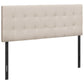 Queen Size Upholstered Transitional Beige Headboard