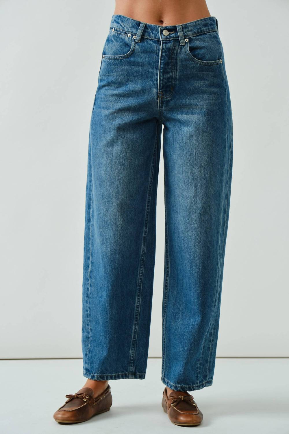 Aaron & Amber - Women's Comfy Slim Semi Barrel Pants