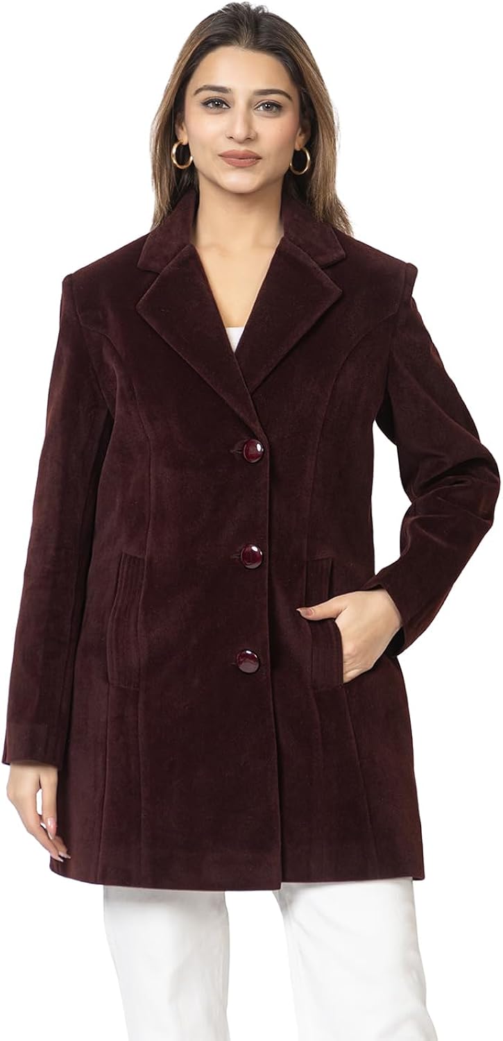 GEE 5 Women’s Winter Wear Single Breasted Coat Regular Fit for Casual Wear