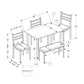 Dining Set, 5 Pieces, Rectangular, Small, Contemporary & Modern