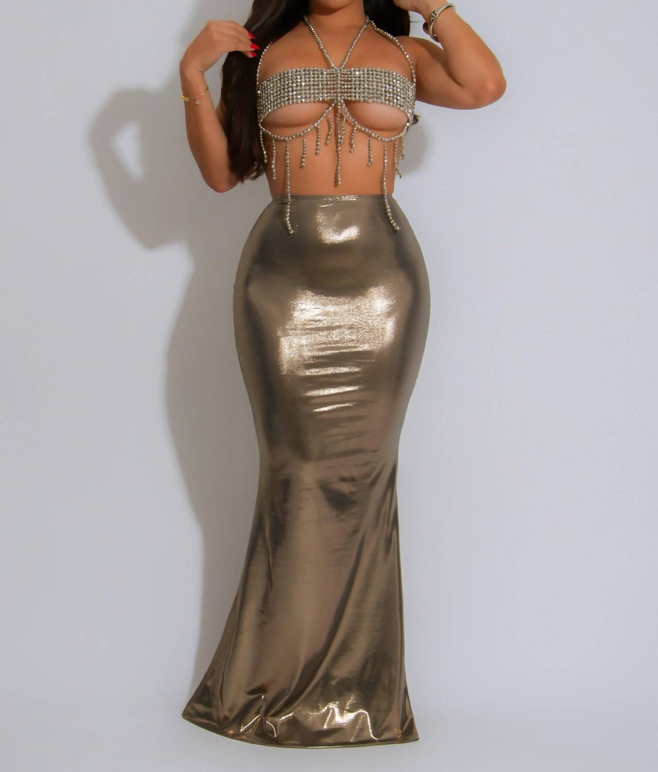 Diva - Iconic Goddess Pearls Skirt Set