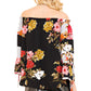 Entro - Textured Floral Off The Shoulder Top