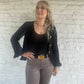 L'Agence - RIVA OPEN STITCH RUFFLE CARDIGAN