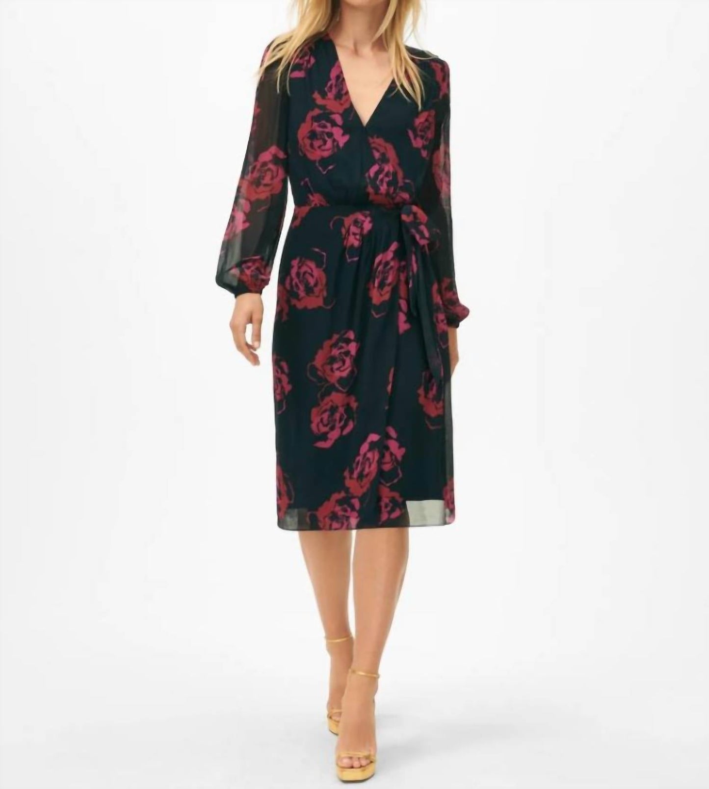 Brooks Brothers - Rose Wrap Chiffon Dress