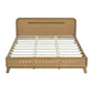 Pine Solid Wood Queen Size Bed, Rustic Yellow