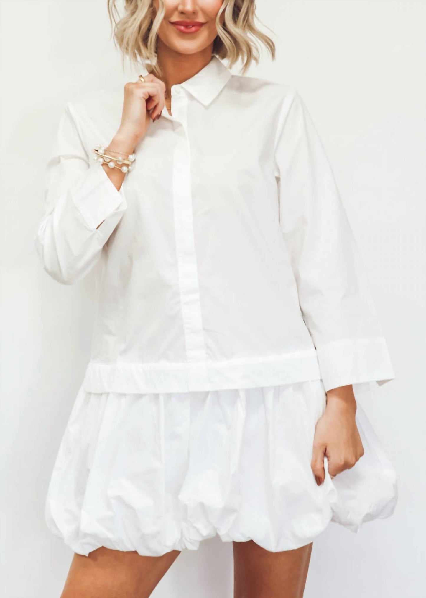 2.7 August Apparel - English Factory Layered Shirt Dress