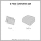 3 Piece Tufted Cotton Chenille Damask Comforter Set Off-White King/Cal King
