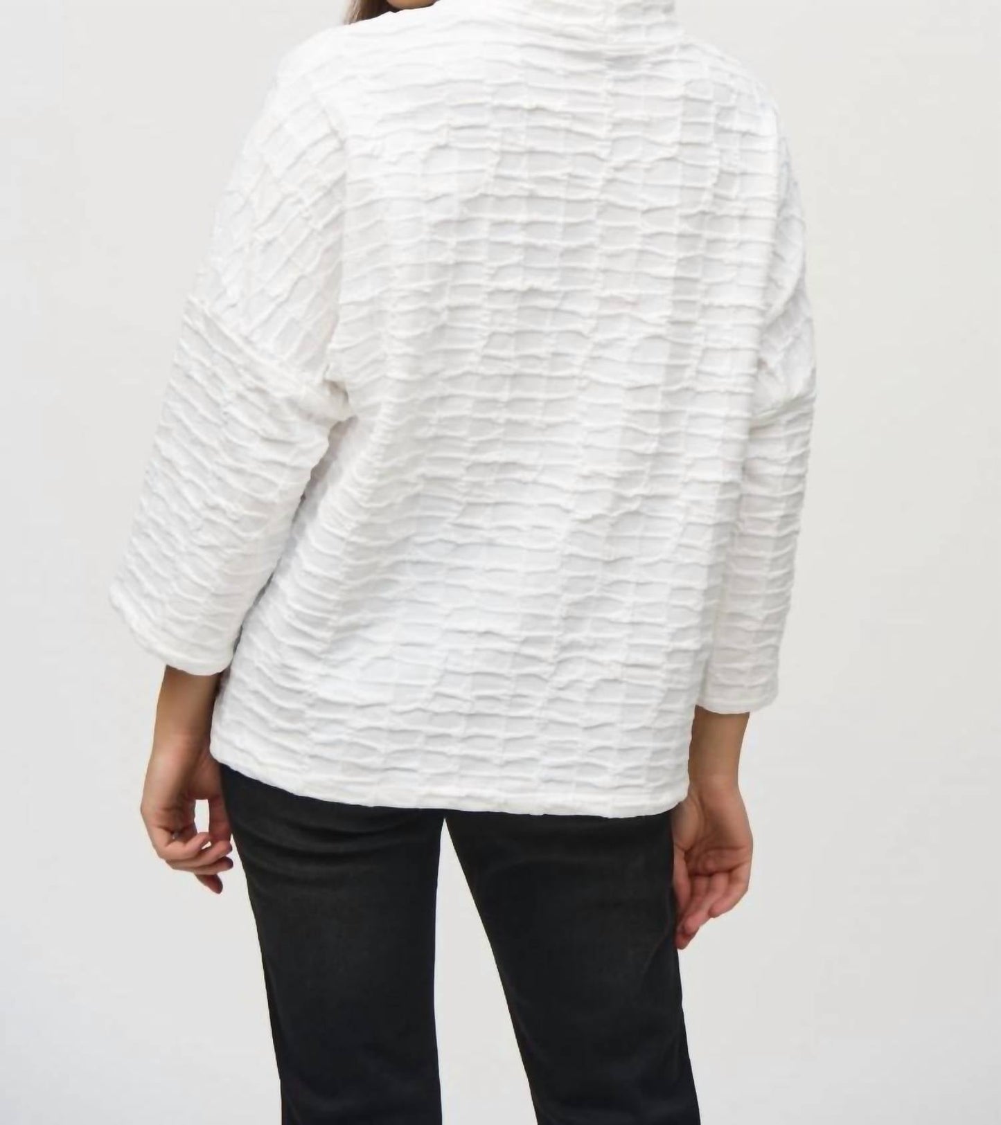 Joseph Ribkoff - Textured 3/4 Sleeve Boxy Sweater