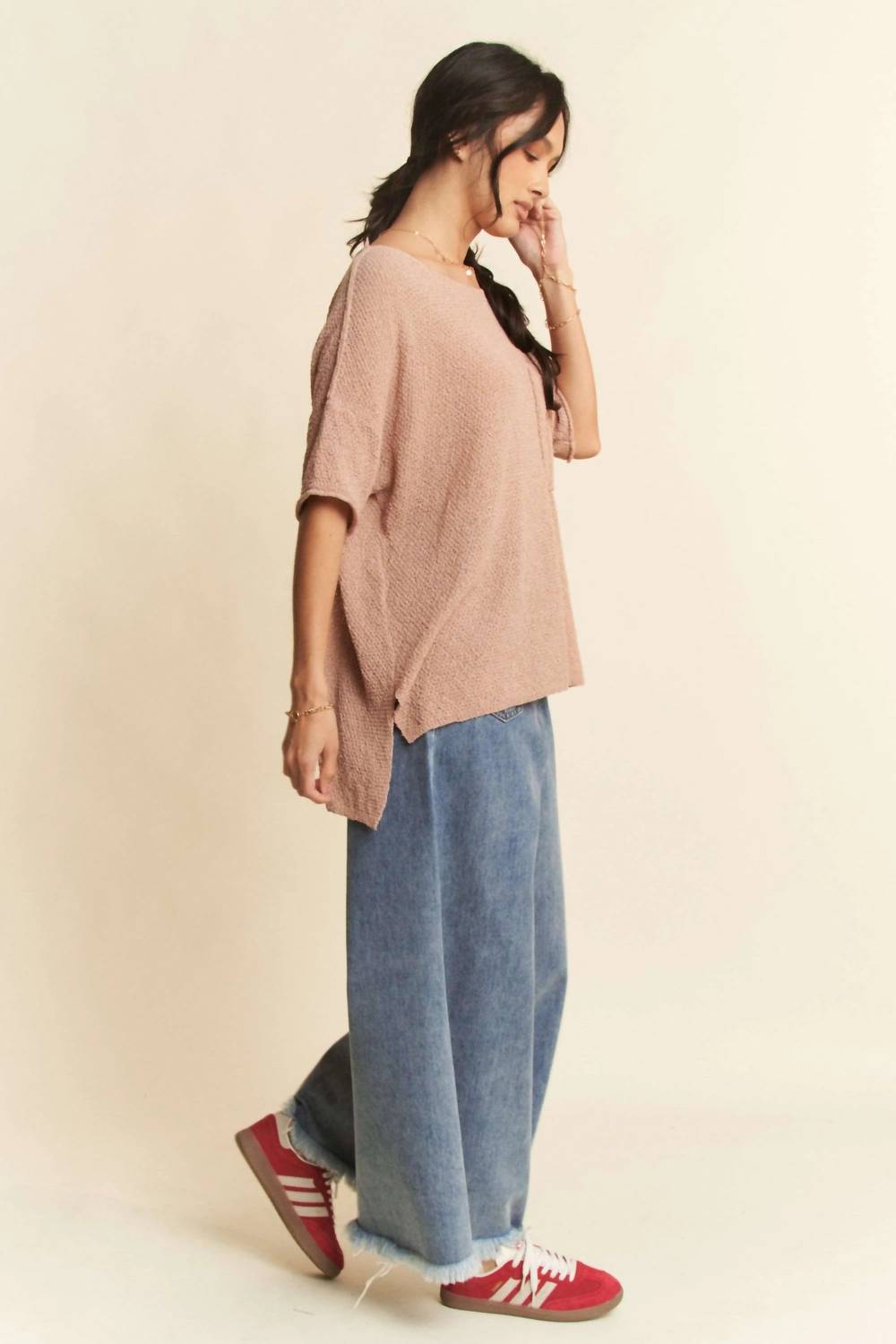 Trendsi - Davi & Dani Patch Pocket Wide Leg Culotte Jeans