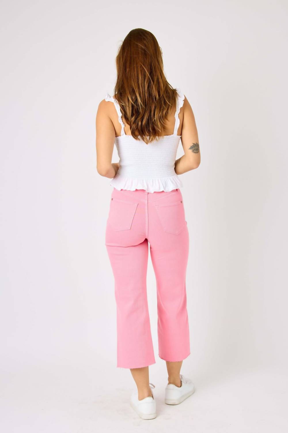 Judy Blue - Tummy Control Wide Leg Crop Denim Jeans
