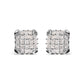 10K White Gold 3/4 Cttw Princess Diamond Composite Open Frame Stud Earrings (I-J Color, I1-I2 Clarity)