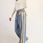 Ee:Some - Mineral Washed Drawstring Side Stripe Jeans
